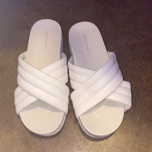 white sandals